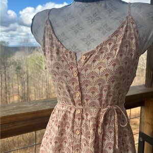 Sundress for Summer Lovin’ in Soft Cream & Terracotta Pattern Beach Babes